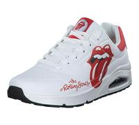 Skechers UNO Rolling Stones Single! 183102 - Zapatillas Deportivas para Hombre, Color Blanco, Wrd Blanco Rojo, 46 EU