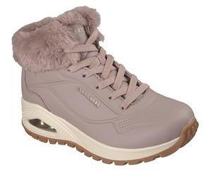 Skechers Uno Rugged Botas cortas al tobilloMujer | Botas informales, espuma viscoelástica refrigerada por aire, forro de chenilla, antideslizante en condiciones húmedas