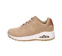 Skechers Uno Rugged Chillproof - Tenis para Mujer, Ribete Bordado Duraleather de Ante castaño, 40 EU