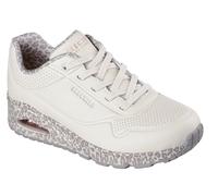 Skechers Uno- Safari Time, Zapatillas Mujer, Blanco/Leopardo, 40 EU