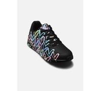 Skechers Uno Spread The Love, Zapatillas Mujer, Black Purple Turquoise Durabuck/Black Mesh, 41 EU