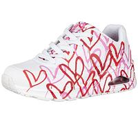 Skechers Uno Spread The Love, Sneakers Mujer, White W Red and Pink Heart Print Durabuck/M, 36.5 EU