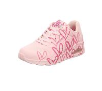Skechers UNO Spread The Love, Zapatillas Mujer, Pink W Multi Color Heart Print Durabuck Mesh, 38 EU
