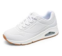 Skechers Uno- Stand on Air, Zapatillas Mujer, White Durabuck/Mesh, 37.5 EU