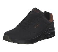 Skechers Uno Suited on AirSneaker para Hombre, Negro Durabuck Chestnut Suede Mesh Trim, 44 EU