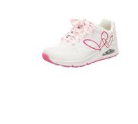 Skechers Uno- Twin Hearts, Zapatillas Mujer, White Pink Red Duraleather, 38 EU
