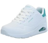 Skechers Uno, Zapatillas Mujer, White Durabuck Mint Suede Trim, 36 EU