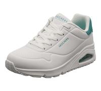 Skechers Uno, Zapatillas Mujer, White Durabuck Mint Suede Trim, 37 EU