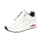 Skechers Uno, Zapatillas Mujer, White Durabuck Navy Red Trim, 37 EU