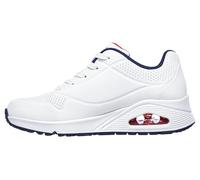 Skechers Uno, Zapatillas Mujer, White Durabuck Navy Red Trim, 38 EU