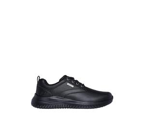 Skechers USA Men's Delson 3.0 Glavine - Tenis, Piel Negra, 46 EU