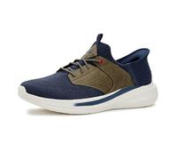 Skechers USA Men's Tenis Slade-Caster, Azul Marino/Marrón Claro, 42.5 EU