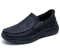 Skechers USA Pollard-Osgood - Mocasines con Puntera Tipo mocasín para Hombre, Negro/Negro, 11.5