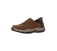 Skechers USA Respected-Elgin 204810 - Zapatos sin Cordones de Piel con Puntera Tipo mocasín para Hombre, 9.45 Pulgadas, CDB (Crazy Horse marrón Oscuro), 8.5 X-Wide