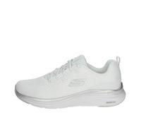 Skechers Foam, Espuma de Vapor Mujer, Malla Blanca y Ribete Plateado, 38.5 EU