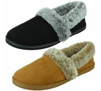 Skechers Vegano 32777 Equipo Tostado Negro O Castaño Mocasín Plena Pantufla Con