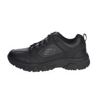 Skechers VIGOR 3.0, Zapatillas para Hombre, Black Leather/Black Mesh/Pu/Black Trim, 44 EU