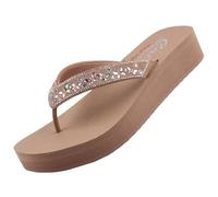 Skechers Vinyasa Butterfly Kiss - Chanclas para mujer, marrón, 36 EU
