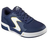 Skechers Viper Court Classic, Zapatillas Hombre, Piel sintética Azul Marino, Ribete Amarillo, 43 EU