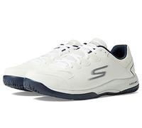 Skechers Viper Court Pickleball, Zapatillas Hombre, Color Blanco y Azul Marino, 42 EU