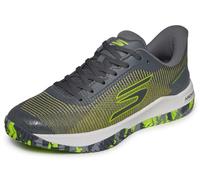 Skechers Viper Court Rally Performance Pickleball - Tenis Deportivos para Hombre, Tenis de Entrenamiento de Piel de Malla de caña Baja, Zapatos de cancha para Interiores, Negro y Blanco, 41.5 EU