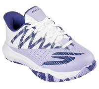 Skechers Viper Court Rally - Tenis para Mujer, Piel Blanca/Malla Morada, Talla 6.5, Piel Blanca y Malla Morada, 39.5 EU
