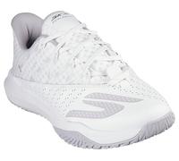 Skechers Viper Court Rally, Zapatillas Hombre, White Leather/Mesh/Trim, 43.5 EU