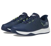 Skechers Viper Court Reload, Zapatillas Hombre, Navy Synthetic/Textile/Yellow Trim, 42.5 EU