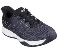 Skechers Viper Court Reload, Zapatillas Mujer, Tela sintética Negra y Ribete Blanco, 37.5 EU