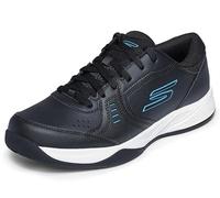 Skechers Viper Court Smash-Athletic Indoor Outdoor Pickleball Shoes | Relaxed Fit Sneakers, Zapatillas Mujer, Azul y Negro, 38.5 EU