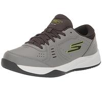 Skechers Viper Court Smash-Athletic - Tenis de Pickleball para Hombre, para Interiores y Exteriores, Ajuste Relajado, Gris/Lima, 41 EU
