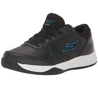 Skechers Viper Court Smash Athletic - Tenis de Pickleball para Mujer, para Interiores y Exteriores, Ajuste Relajado, Negro/Azul, 36 EU