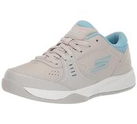 Skechers Viper Court Smash Zapatillas de Pickleball para Mujer, para Interior y Exterior, Ajuste Holgado, Gris/Azul, 37.5 EU