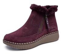 Skechers Wilshire Blvd-Fresh Zip, Botas Cortas al Tobillo Mujer, Vino, 37 EU