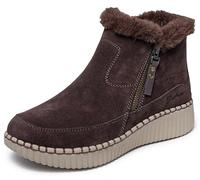 Skechers Wilshire Blvd-Fresh Zip, Botín Mujer, Marrón Oscuro, 37 EU