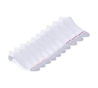 Skechers Women's 10 Pack No Show Socks, White/Orange, 9-11
