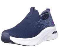 Skechers Women's Arch Fit D'lux Slipper, Navy Knit Purple Trim, 40 EU