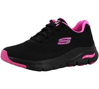 Skechers Women's Arch Fit-Sunny Outlook Sneaker Black/Hot Pink 11 M US