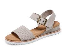 Skechers Women's Bob's Desert KISS Shore Enough, Taupe Microfiber, 38.5 EU