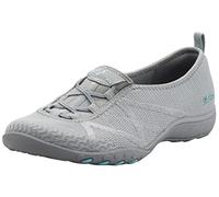Skechers Women's Breathe Easy-A Look Sneaker, Grey/Aqua 8.5 W