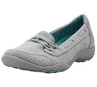 Skechers Women's Breathe Easy-Good Influence Sneaker, Grey Aqua 8 W US