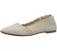 Skechers Women's Cleo-Scalloped Knit Skimmer Ballet Flat Natural 11