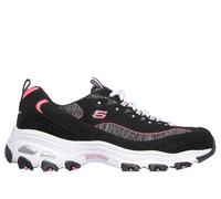 Skechers Women's D'Lites-me Time Sneaker, Negro/Rosa, 35.5 EU