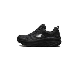 Skechers Women's D'lux Walker Infinite Motion Trainers, Black Leather Mesh Trim, 37.5 EU