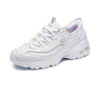 Skechers D lites New Scene- Zapatillas sin cordones para mujer, Blanco/Plata, 41 EU
