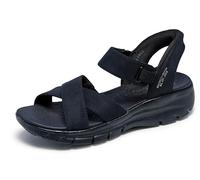Skechers Women's Easy Going-Somewhere Sunny Sandal, Black/Black, 5.5