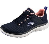 Skechers Women's Flex Appeal 4.0 Elegant Ways Sneaker, Navy Mesh Multi Trim, 37 EU
