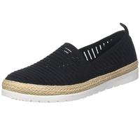 Skechers Women's Flexpadrille 3.0-Pastel Sky. Vegan Engineered Knit Slip on Ballet Flat, Black, 36 EU