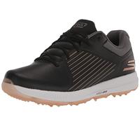 Skechers Women's Go Elite 5 Arch Fit Waterproof Golf Shoe Sneaker, Black/Rose Gold, 38 EU