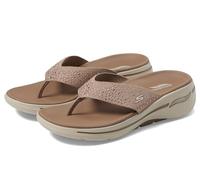 Skechers Women's Flip-Flop, Taupe, 8